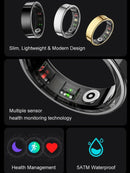 Novo Smart Ring R09 – Monitor de Saúde, Múltiplos Modos Esportivos, Medição de Temperatura da Pele, Resistente à Água 5ATM